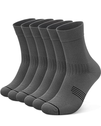 3 Pairs Running Compression Socks for Men & Women Crew Socks with Cushion (3 Count)