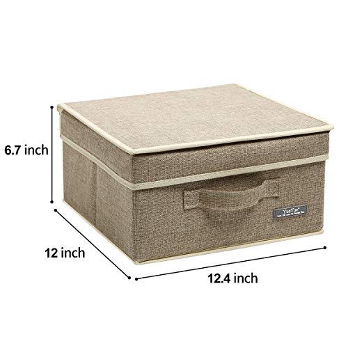 Fabric Storage Bins with Lids Small 4 Pack (4 Count)