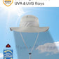 UPF50+ Mens Sun Hat Wide Brim Fishing Hat Airy Womens Bucket Hat UV Protection Hat for Mens Womens Beach Safari Gardening Golf Grey