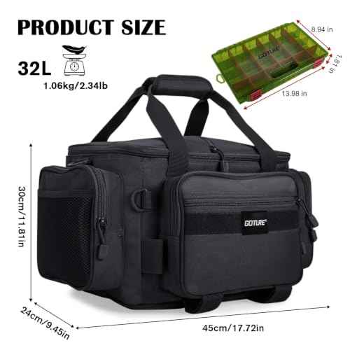 Fishing Tackle Bag with 2PCS 3700 Tackle Boxes
