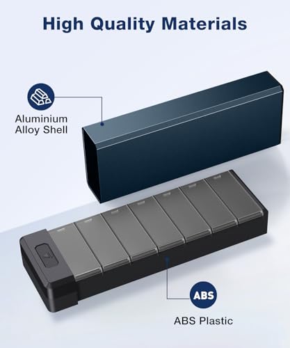 7 Days Pill Organizer with Aluminum Shell for One Week Capacity