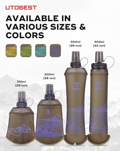 Soft Flask 500ml Collapsible Running Water Bottles (2 Count)