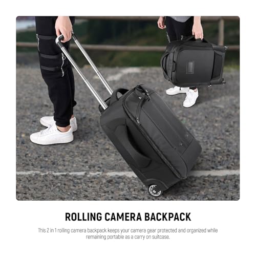 Convertible Rolling Camera Backpack for SLR