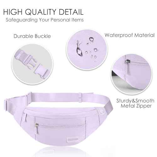 Purple Crossbody Fanny Pack for Women Trendy Belt Bag for Theme Park