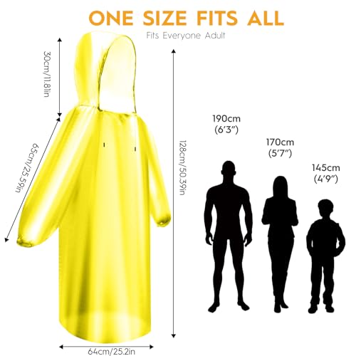 6 & 20 & 50 Pack Disposable Rain Ponchos for Adults (6 Count)