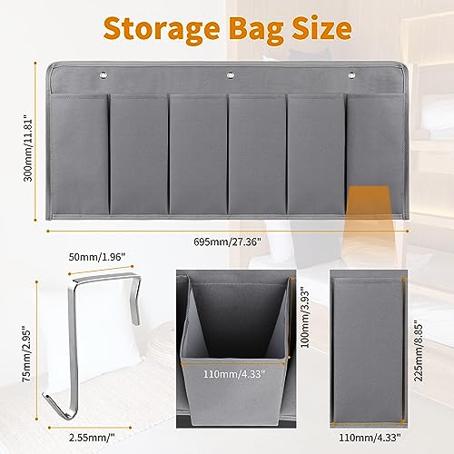 6‑Large‑Pocket RV Bedside Hanging Organizer with Sturdy Hooks