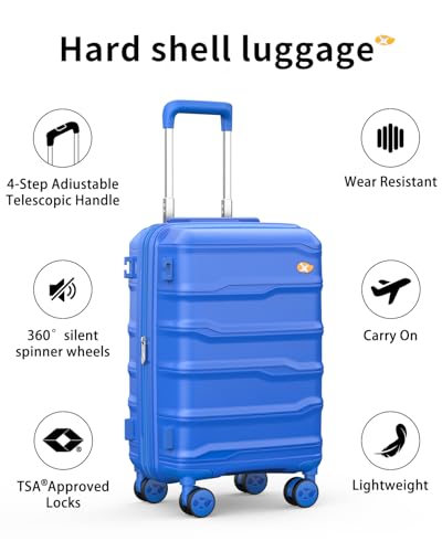 20 Inch Expandable Carry On Luggage 22x14x9 Airline Approved Suitcase