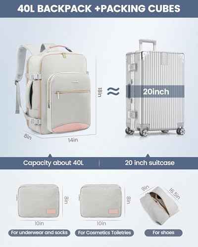 40L Travel Backpack Flight Approved Carry on Backpack