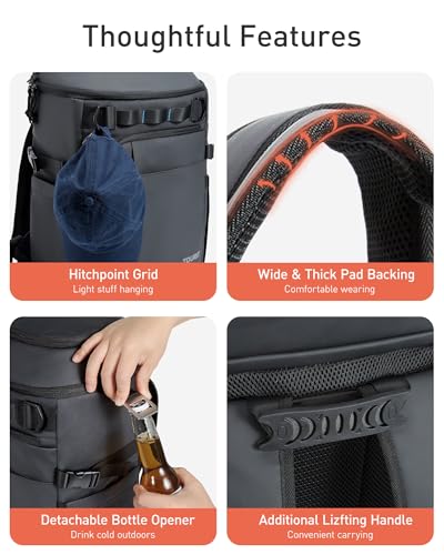 38 Cans Backpack Cooler with 2 Insulated Compartments
