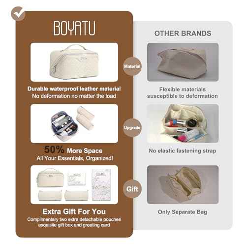 Travel Makeup Bag Cosmetic Bags for Women (3 Count)