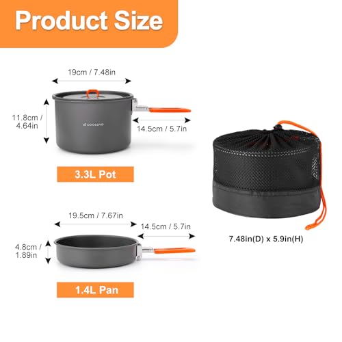 15pcs Camping Cookware Mess Kit