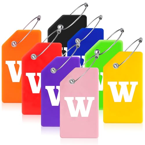 8 Pack Initial Luggage Tags for Suitcases Airplane Travel Essentials (8 Count)