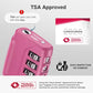 2 Pack TSA Approved Luggage Locks 4 Digit Code Cable Lock Pink Dark (2 Count)