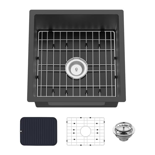 18x18In Black Stainless Steel Kitchen And Bar Sink