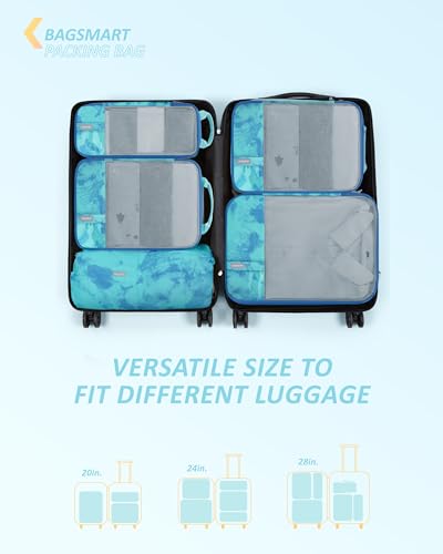 6 Set Compression Packing Cubes for Travel (6 Count)