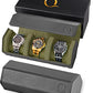 Leather Watch Roll Travel Case for 3 Watches