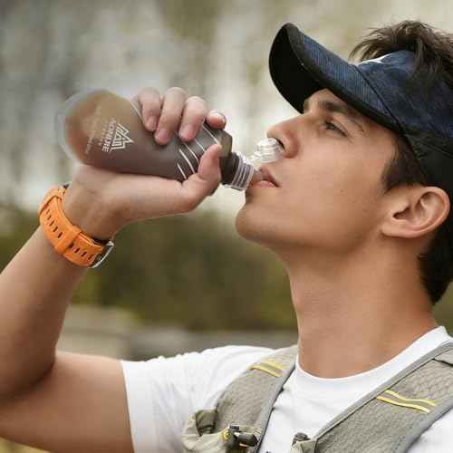 Water Bottles TPU Soft Flasks Collapsible Running Flasks for Hydration Pack Backpack Hiking Cycling