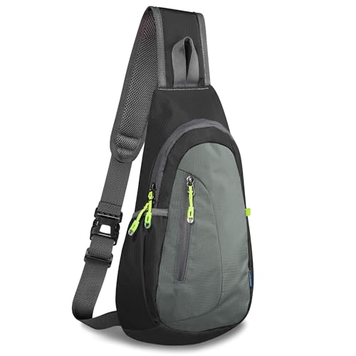 Small Sling Bag Lightweight Crossbody Bag for Women Men Hiking Backpack Travel Shoulder Bag Chest Daypack for Gym Work Outdoor Sports Black Dark Grey