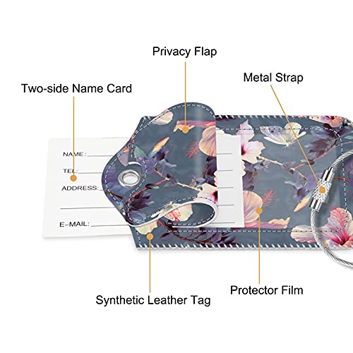Luggage Tags Privacy Cover ID Label for Travel Bag Suitcase (2 Count)