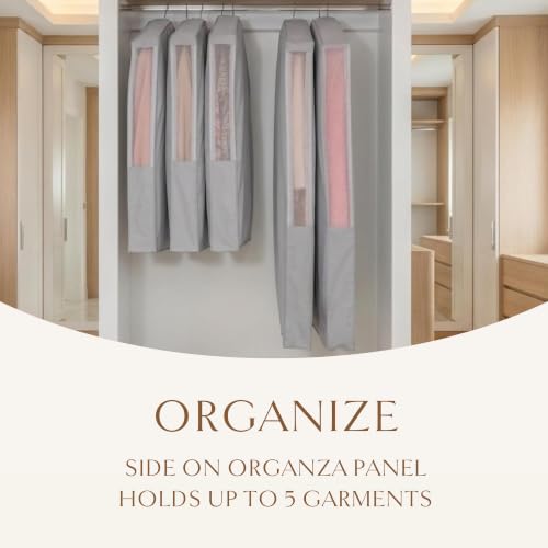 Luxury Organic Cotton Garment Bag for Hanging Clothes Long 58"