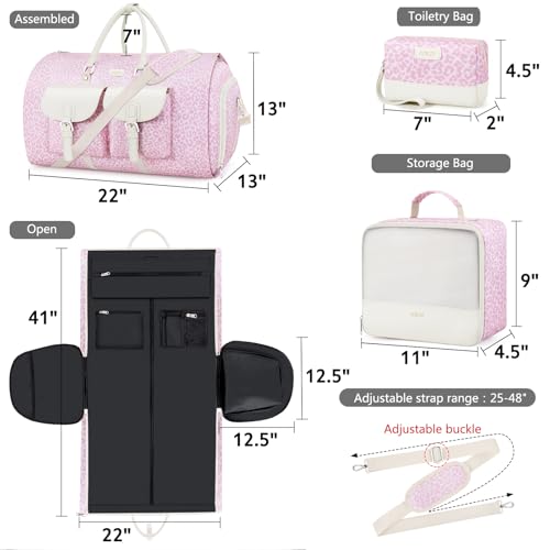 Garment Bag for Travel Convertible Carry on Travel Duffel Bag for Men Women
