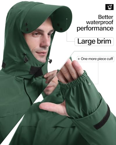 Rain Suit Waterproof Breathable Lightweight 2 (2 Count)