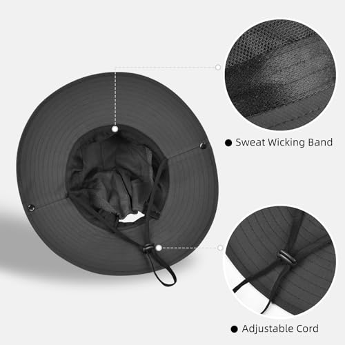 Ponytail Sun Bucket Hats for Women UV Protection Foldable Wide Brim