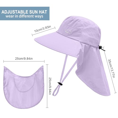 Sun Hat for Men Women with Neck Flap