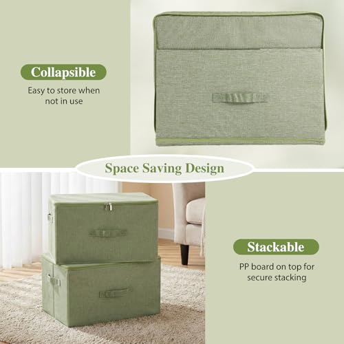 Fabric Storage Bins with Zipper Lids (2 Count)