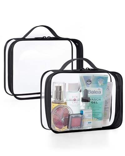 Clear Toiletry Bag with Handle 2 (2 Count)