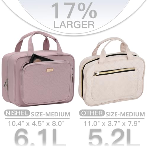 Travel Toiletry Bag for Women Hanging Organizer Makeup Case Pockets