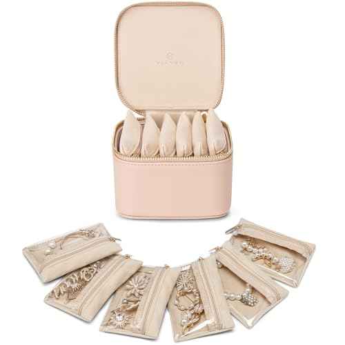 Jewelry Travel Case with Clear 6 Velvet Bags