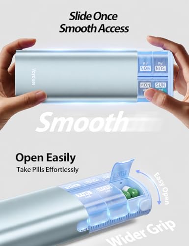 Metal 7 Day Travel Pill Organizer 2 Times a Day