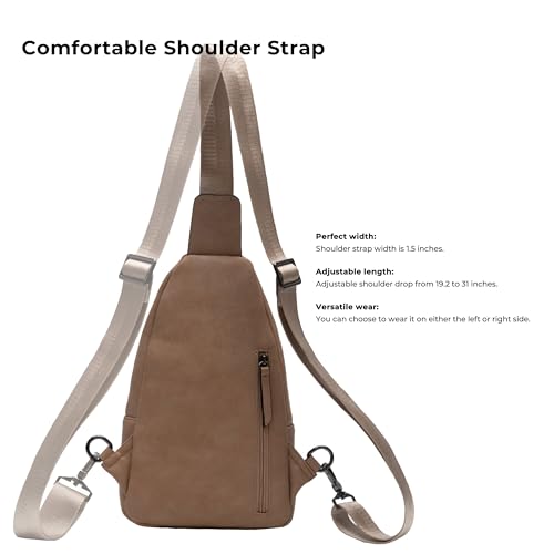 Large Sling Bag for Women Crossbody Purse Leather Fashionable Trendy Chest Bag for Travel
