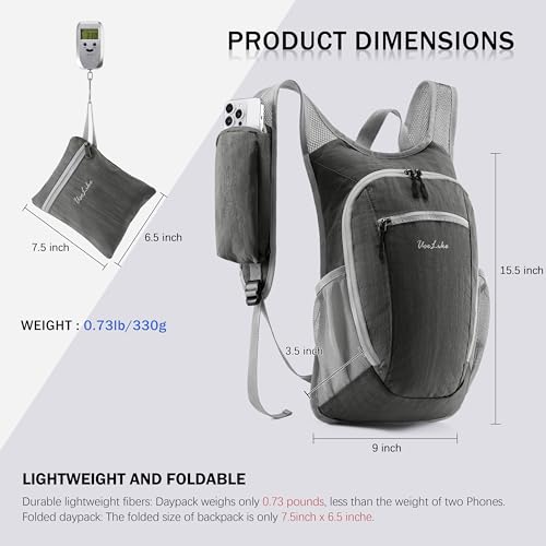 10L Small Hiking Backpack Travel Daypack Lightweight Packable Back Pack for Women Men