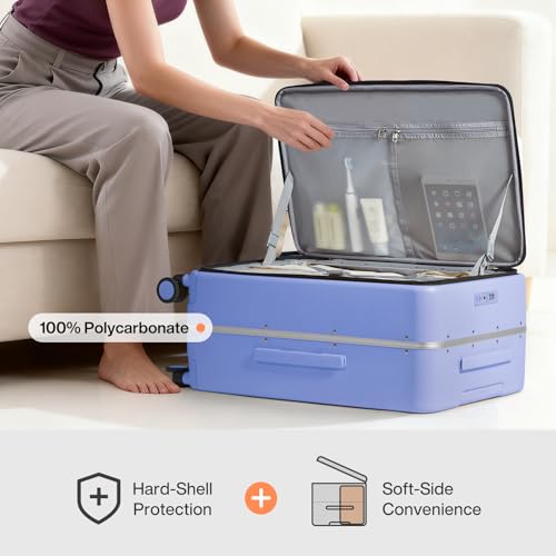 20 Inch Carry On Luggage 22x14x9 Airline Approved PC Hard Shell Suitcase Top Opening Aluminum Frame Travel Suitcases with Wheels