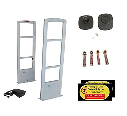 Starter Kit EAS RF Retail and Clothing Store Security Tower Antenna System 1000 Tags and Warning Stickers. Great for Shop Protection