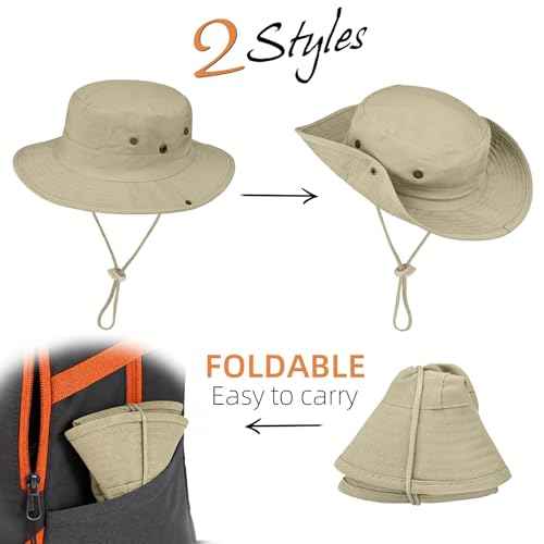 Sun Hats for Men Women Safari Hat Foldable Fishing Hat UPF 50+ Bucket Hat