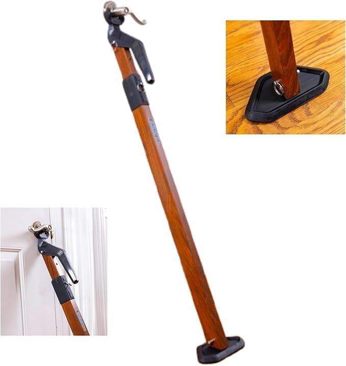 Super Heavy Metal Security Door Stoppers Bar Fully Adjustable Door Jammer Device for Home Defense Residential & Commercial Use