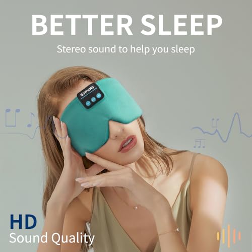 Sleep Mask Bluetooth 5.4 Headphones Soft Wireless Headband Eye Mask Blackout with Microphone