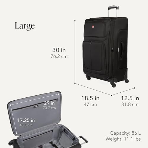 Sion Softside Expandable Spinner Luggage Durable Lightweight Travel Suitcase (2 Count)