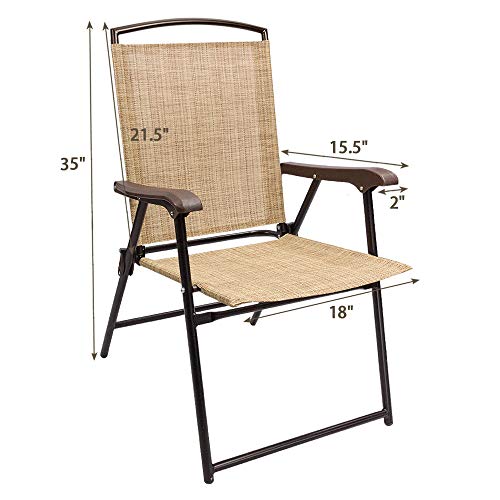 Patio Folding Chair Deck Sling Chair (2 Count)