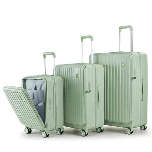 4 Piece Expandable Hardshell Pink Luggage Sets with Spinner Wheels