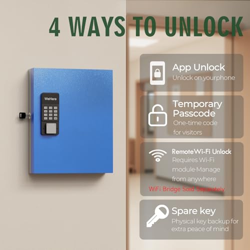 32 Key Lock Box Smart Key Organier Cabinet with Keypad & App for Office