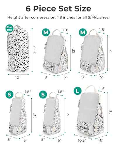 6 Set Compression Packing Cubes for Travel (6 Count)