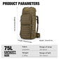 75L Molle Hiking Internal Frame Backpacks with Rain Cover for Camping