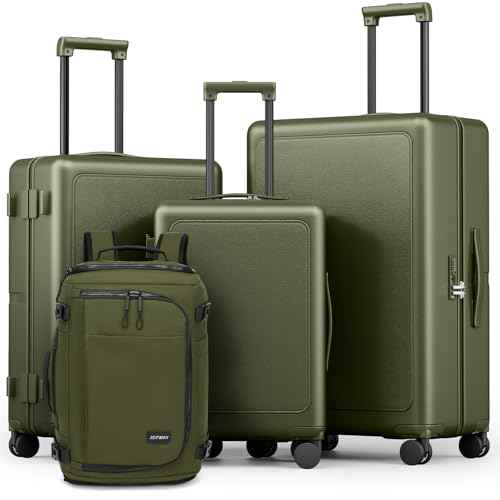 4 Piece Hardside Luggage Set with Backpack (3 Count)