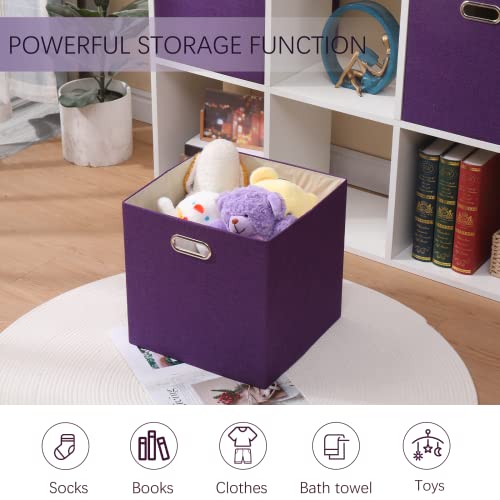13x13x13 Inch Foldable Cube Storage Bins with Metal Handles (4 Count)