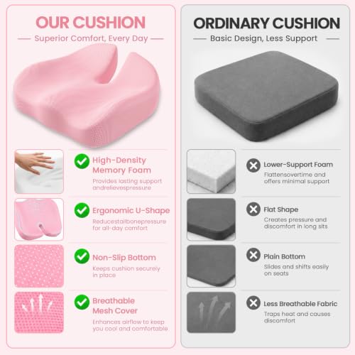 Seat Cushion XL Large Memory Foam Cushion for