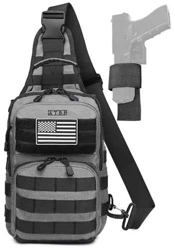 Tactical Sling Backpack With Holster Military Crossbody Bag for Men Single Shoulder Back Pack 10L